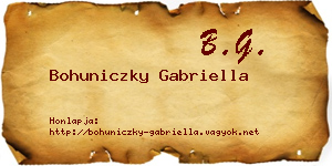 Bohuniczky Gabriella névjegykártya